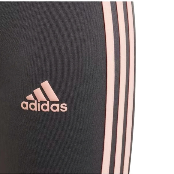 ADIDAS Women’s XS Equip 3-Stripes Leggings BLACK/BLUSH  PINK Stripes Front Logo - Picture 4 of 5